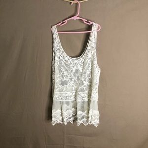 Sheer white tank top